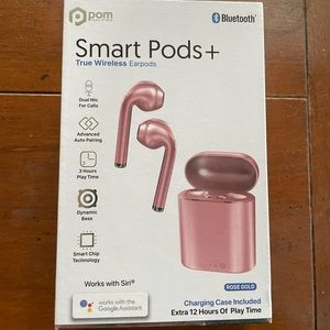 NWT Pom Smart Pods+ Wireless EarPods, Rose Gold